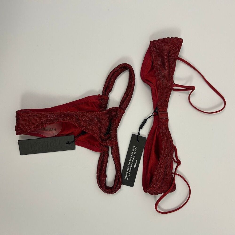Triangl STELL Bikini - Red Sparkle Lurex - Top S, Bottom M - Picture 2 of 11
